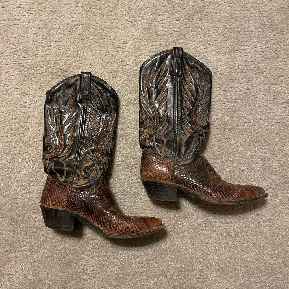 Vintage Dan Post Snakeskin Boots